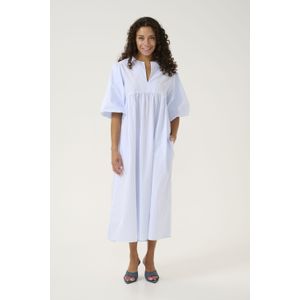 CULTURE - CUBeha - Jurk - Lichtblauw/Wit - 3/4 Lengte
