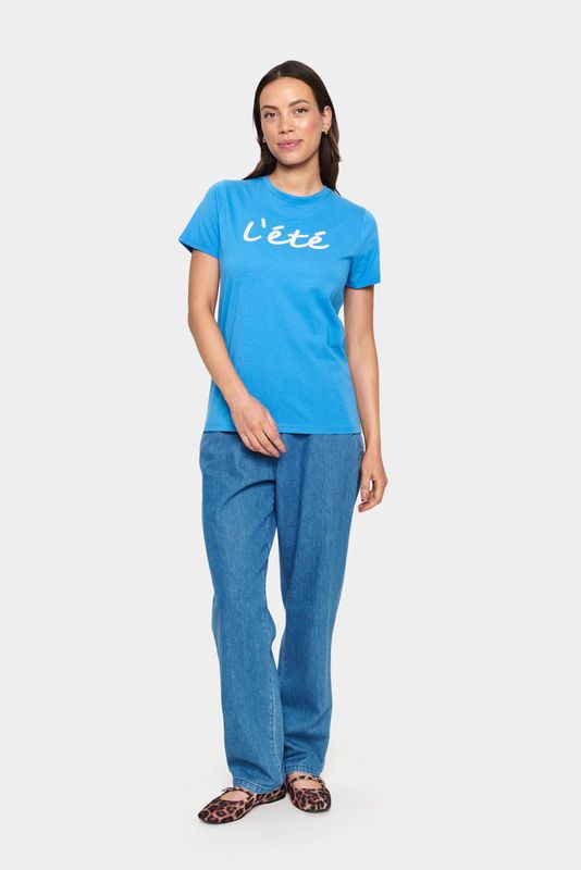 SAINT TROPEZ - KortneaSZ - T-shirt - Blauw/Wit