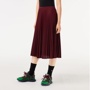 Dames Lacoste Elastische taille plooirok in Bourgondië