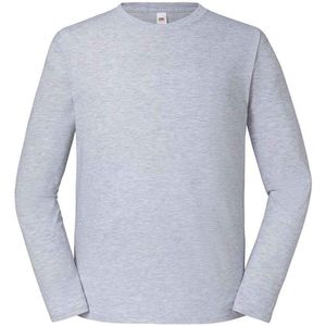 Fruit of the Loom Unisex volwassen Iconic 195 Premium T-shirt met lange mouwen (Heide Grijs)