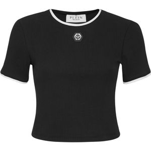 Philipp Plein - T-shirt - Zwart - Katoen - Ronde Hals - Korte Mouwen