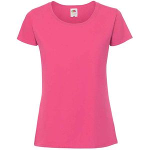 Fruit of the Loom Dames/Dames Iconisch Ringspun Katoen T-Shirt (Fuchsia)