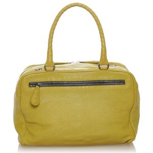 Vintage Bottega Veneta Leather Handbag Yellow