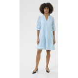Jurk - Relaxed Fit - Blauw - Boven de Knie - Elleboog Lengte