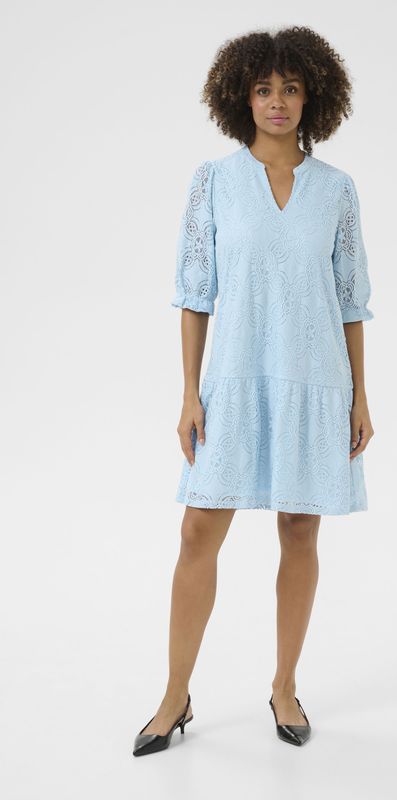 Jurk - Relaxed Fit - Blauw - Boven de Knie - Elleboog Lengte