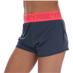 Puma Trainingsshort Met Elastiek Van 3 Inch (7,62 Cm) Voor Dames, Donkerblauw - Maat 40