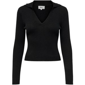 ONLY top van gerecycled polyester zwart