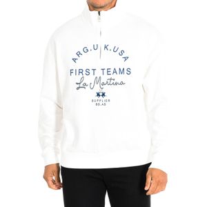 La Martina - TMF600-FP220 - Sweatshirt - Wit - Met Rits