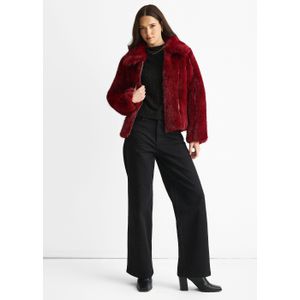 Kort jack van imitatiebont met rits aan de voorkant