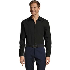 SOLS Heren Baltimore Fitted Overhemd (Zwart)