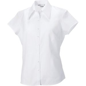 Russell Collectie Dames/dames Korte Kapmouwtje Tencel® Gevoerd Overhemd (Wit) - Maat XS