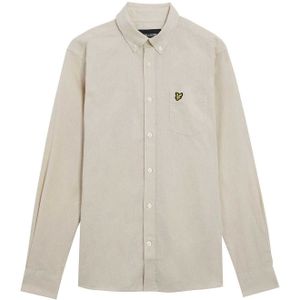 Lyle & Scott Heren Knoop-overhemd Katoen Linnen (Crème)