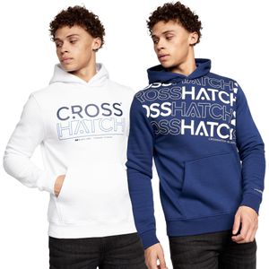 Crosshatch Heren Hensal Hoodie (Set van 2) (Marine / Wit)