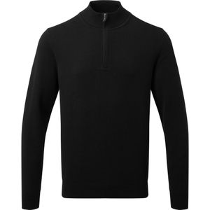 Asquith & Fox Heren Katoenen Blend Sweatshirt met ritssluiting (Zwart)