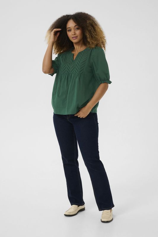 CULTURE - Blouse 'Muxi Toril' - Smaragd - Blouseshirt