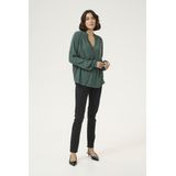 Blouse - Garden Topiary - Groen - Lange Mouwen - Regular Fit