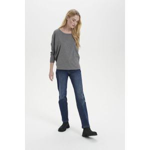 Saint Tropez - R-Neck Pullover Sweater - Grijze Melange - Dames