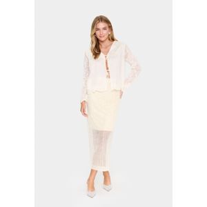 Blouse met korte mouwen A-shape Ice white