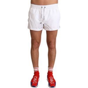 Dolce & Gabbana White King Heren Strandgoed Zwemkleding Shorts