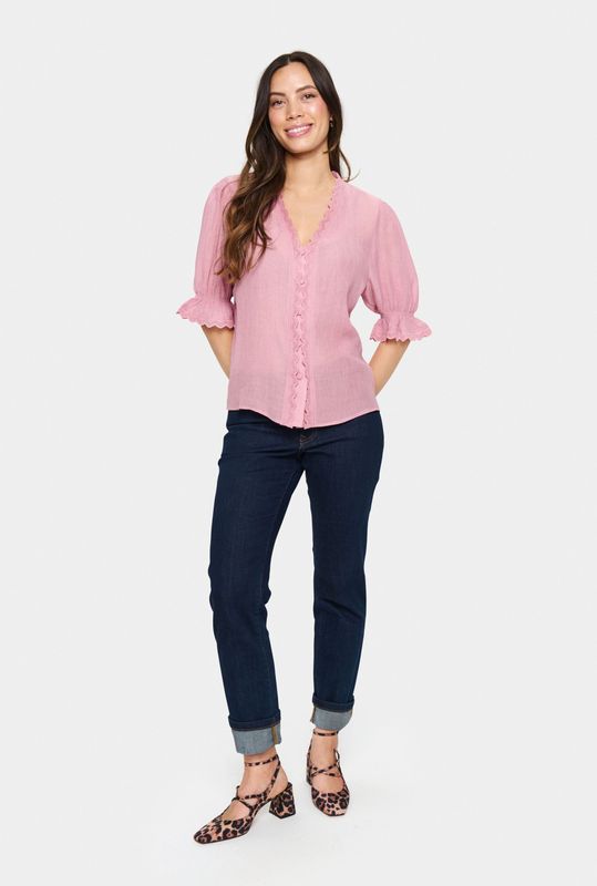Saint Tropez - Kristel SZ Shirt - Overhemd - Roze - Dames