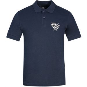 Plein Sport marineblauw poloshirt met Tiger Slash-logo