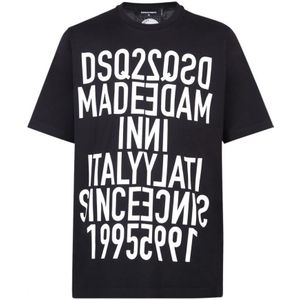 Dsquared2 gemaakt in ItaliÃ« sinds 1995 Oversized zwart T-shirt