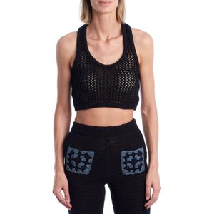 Opengewerkte Gebreide Top - Dames - Kort Model - Racerback Design
