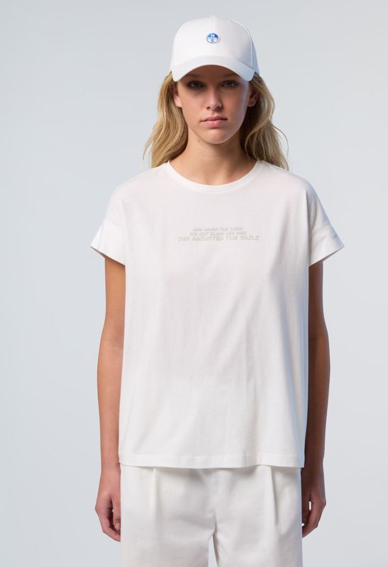 North Sails - T-shirt - Wit - Katoen - Reliëflogo