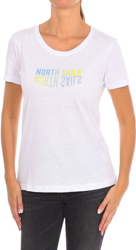 North Sails - T-shirt - Wit - Katoen - Dames - Korte Mouwen