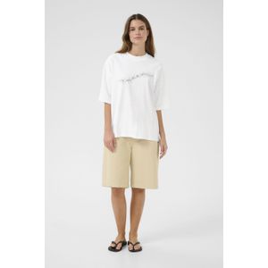 T-shirt Baggy fit Vigdis print - bright White