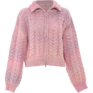 Mymo - Vest - Regenboog - Kabelgebreid - Dames