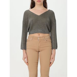 Geknipte V-hals Glitter Brei Sweater