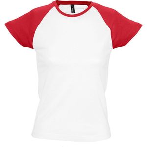 SOLS Dames/dames Melkachtig Contrast T-Shirt met korte mouw (Wit/rood)