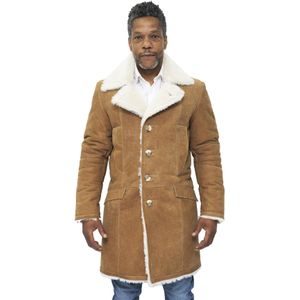 Heren - Trenchcoat - Bruin - Dubbelzijdige Schapenvacht - Managual
