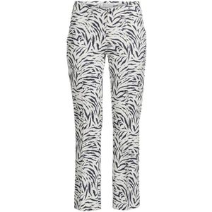 ROSNER cropped slim fit broek Alisa met zebraprint ecru/donkerblauw
