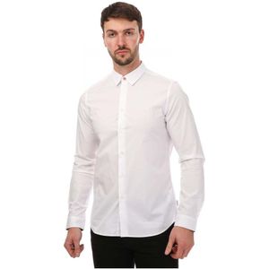 Men's Paul Smith Slim Long Sleeve Dress Shirt In White - Maat 2XL
