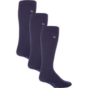 Heat Holders 3 paar pantoffelsokken voor heren met grips - Diepblauw
