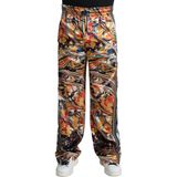 Dolce & Gabbana - Multicolor Marble Satin Tracksuit Broek - Veelkleurig - Polyester