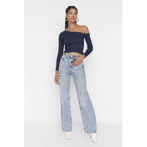 Trendyol Dames Hoge Taille Breed Been Jeans - Maat 42