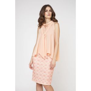 CONQUISTA - Mouwloze Top - Abrikooskleurig - Georgette Stof