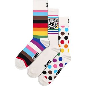 3-Pack Multipack Pride Sokken Cadeauset | Happy Socks | Multicolored Rainbow LGBTQIA+ Sokken - Regenboog