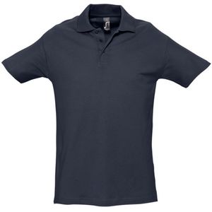 SOLS Heren Lente II Korte Mouw Zwaarlijvig Poloshirt (Marine) - Maat XL