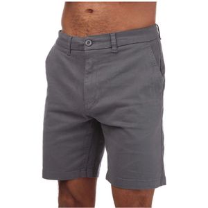 Men's Weekend Offender Dillenger Cotton Twill Chino Shorts In Lead - Maat L