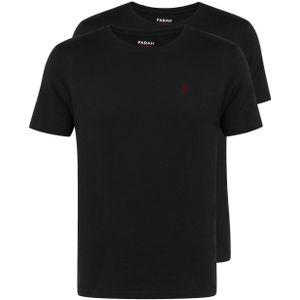 Farah - Dani - T-shirts - Zwart - 2 Pack - Korte Mouwen - Ronde Hals