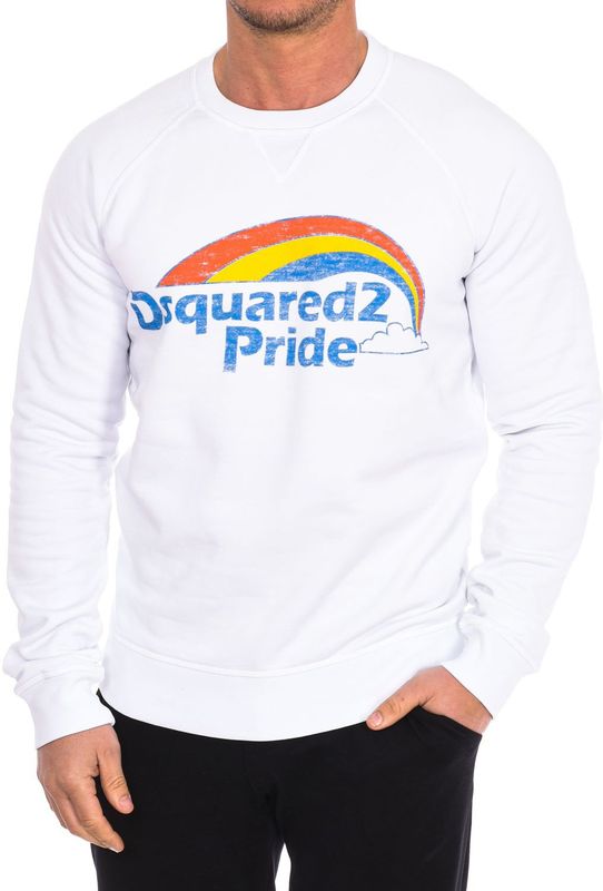 Dsquared 2 - Sweatshirt - Wit - 100% Katoen - Ronde Hals - Merkprint