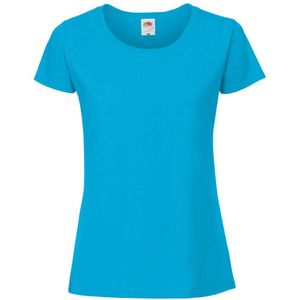 Fruit Of The Loom Vrouwen / Dames Ringgesponnen Premium T-Shirt (Azuurblauw)