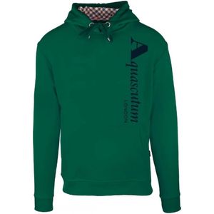 Aquascutum verticaal logo groene hoodie