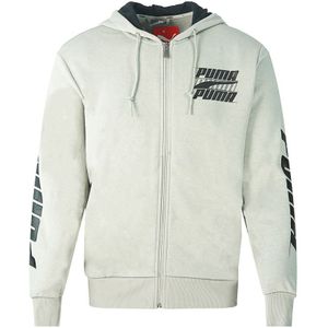 Puma Rebel vetgedrukte grijze hoodie met rits
