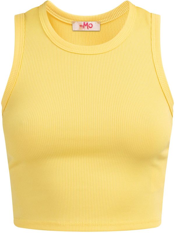 myMo - Tanktop - Lichtgeel - Dames - Gebreide Crop Top