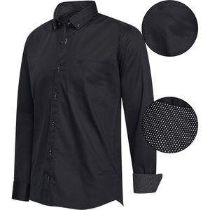 Cappuccino Italia Overhemden Regular Fit Overhemd Black Zwart